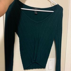Forever 21 long sleeve crop top knit top